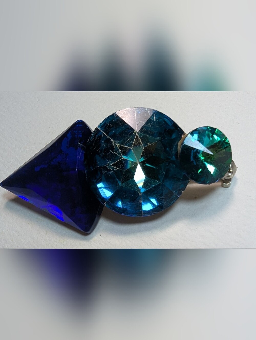 Wendy Gell Swarovski Jewel pin in blues.
